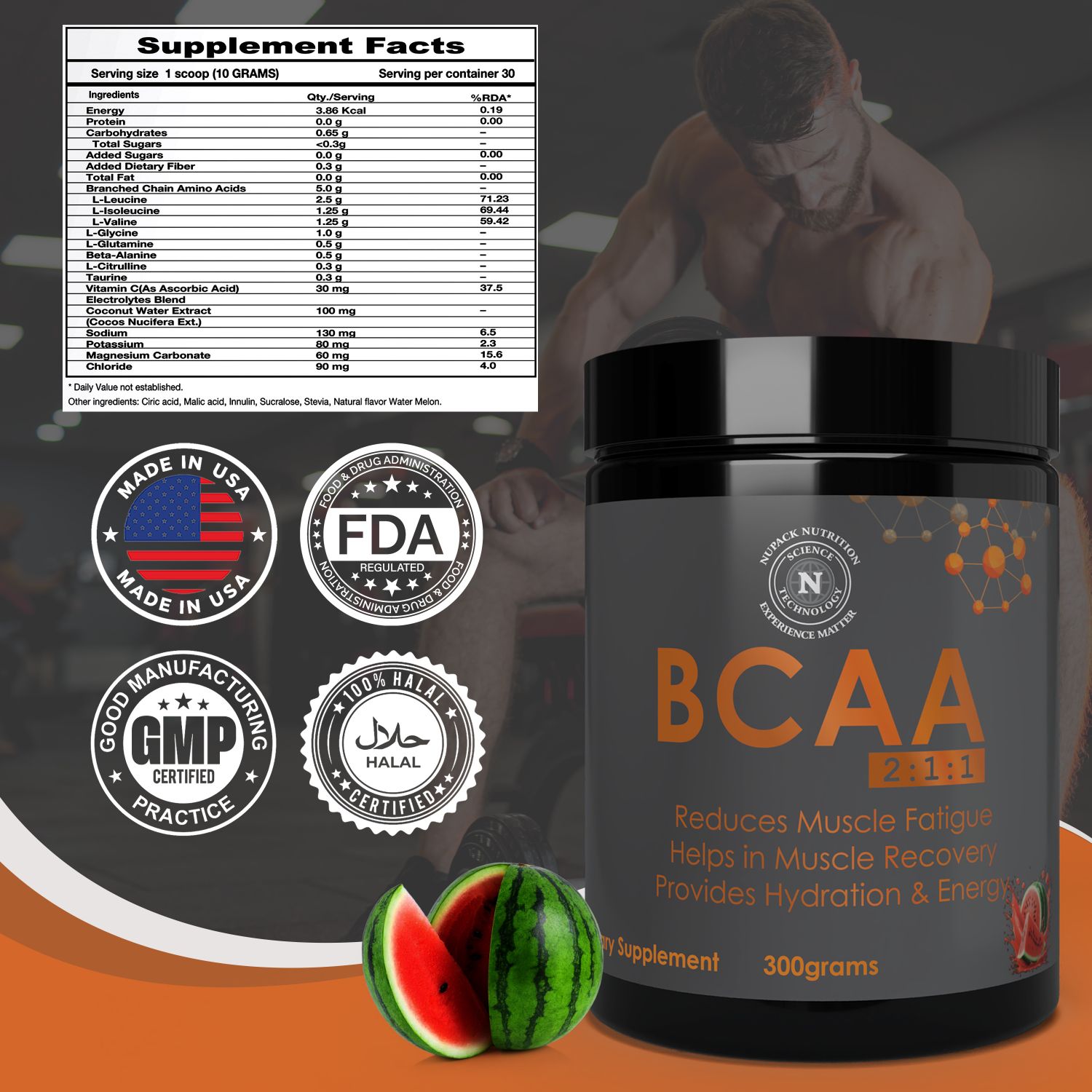 NUPACK BCAA Water Mellon Powder - Image 3
