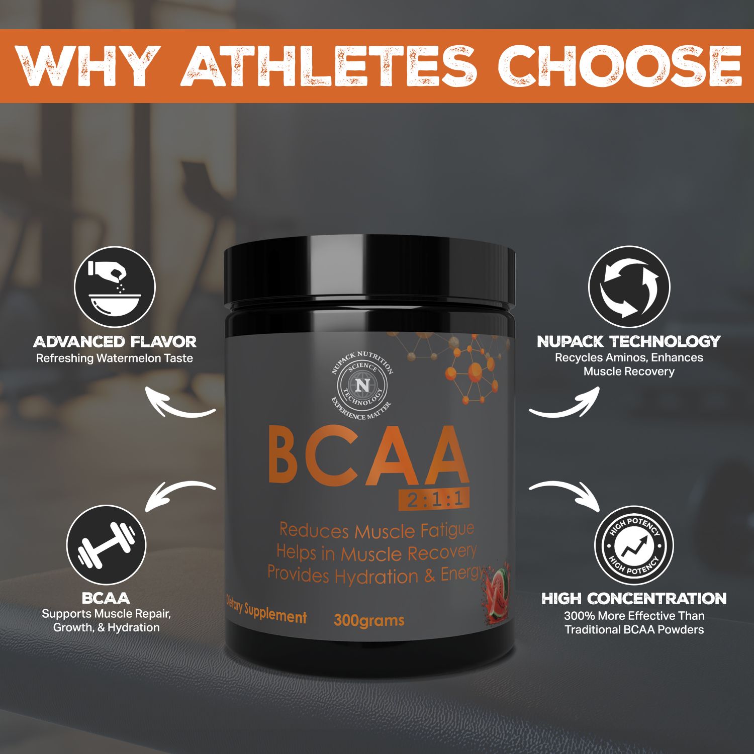 NUPACK BCAA Water Mellon Powder - Image 6